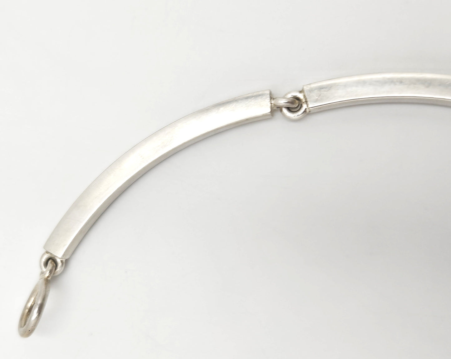 Hans Hansen Denmark modernist sterling silver enamel Necklace 1970s, view 6 of 9