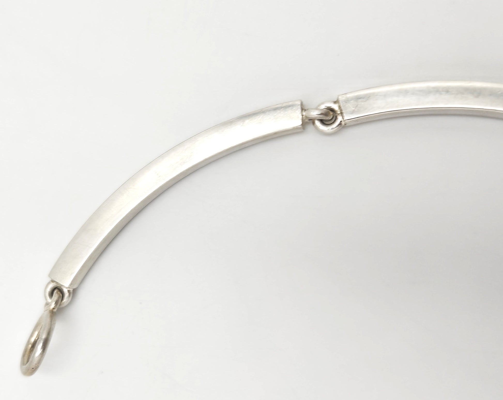 Hans Hansen Denmark modernist sterling silver enamel Necklace 1970s, view 6 of 9