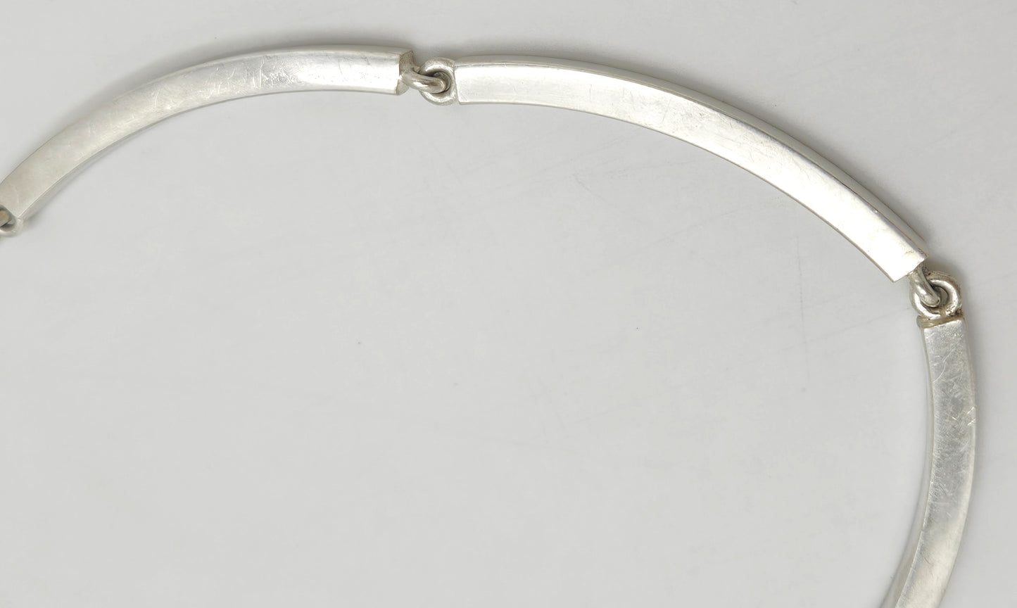 Hans Hansen Denmark modernist sterling silver enamel Necklace 1970s, view 7 of 9