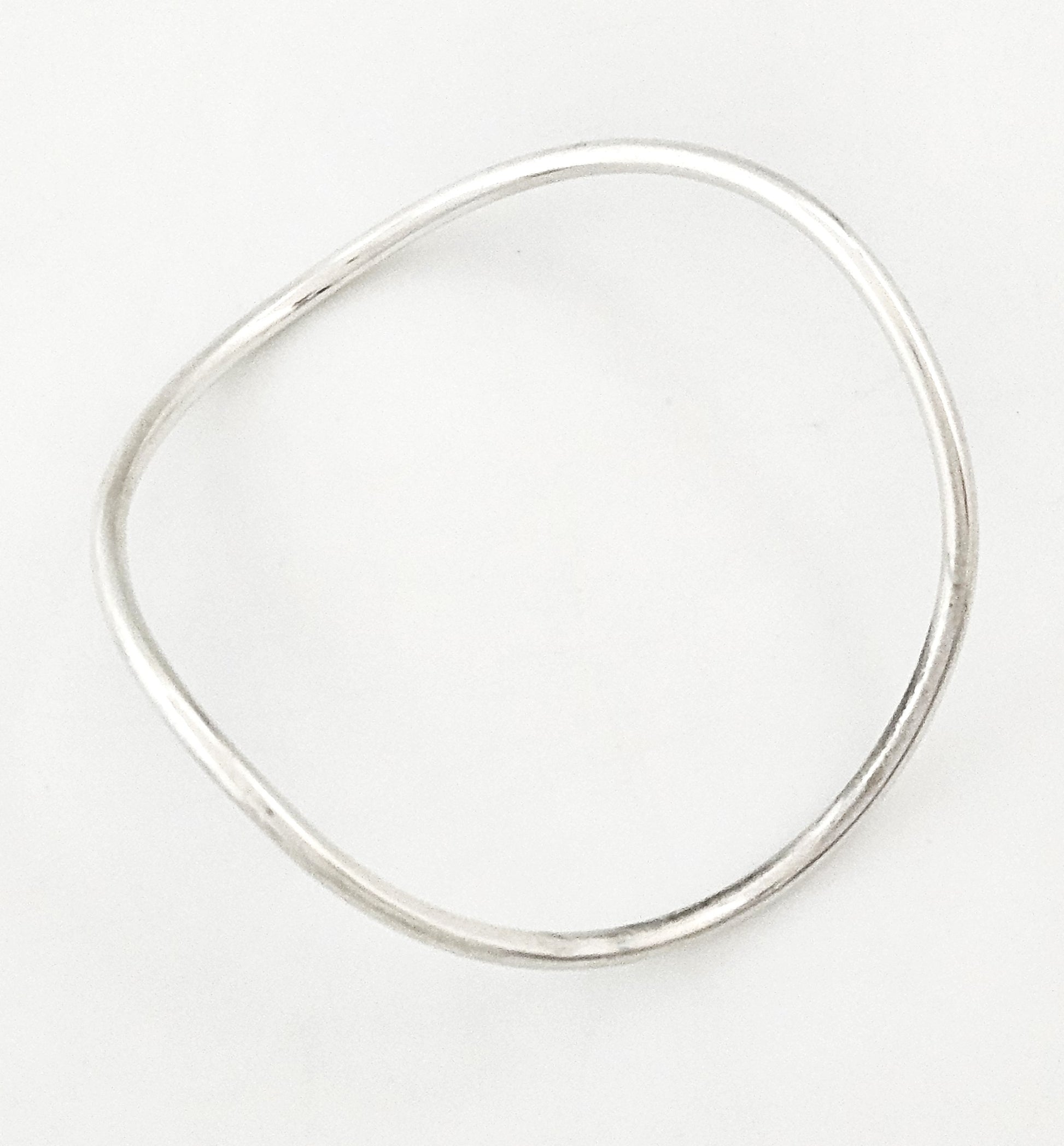 Betty Cooke sterling silver modernist Large Wave Bangle Bracelet Circa 1960s, view 1 of 7