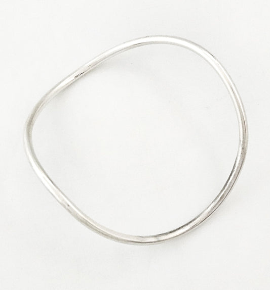 Betty Cooke sterling silver modernist Large Wave Bangle Bracelet Circa 1960s, view 1 of 7