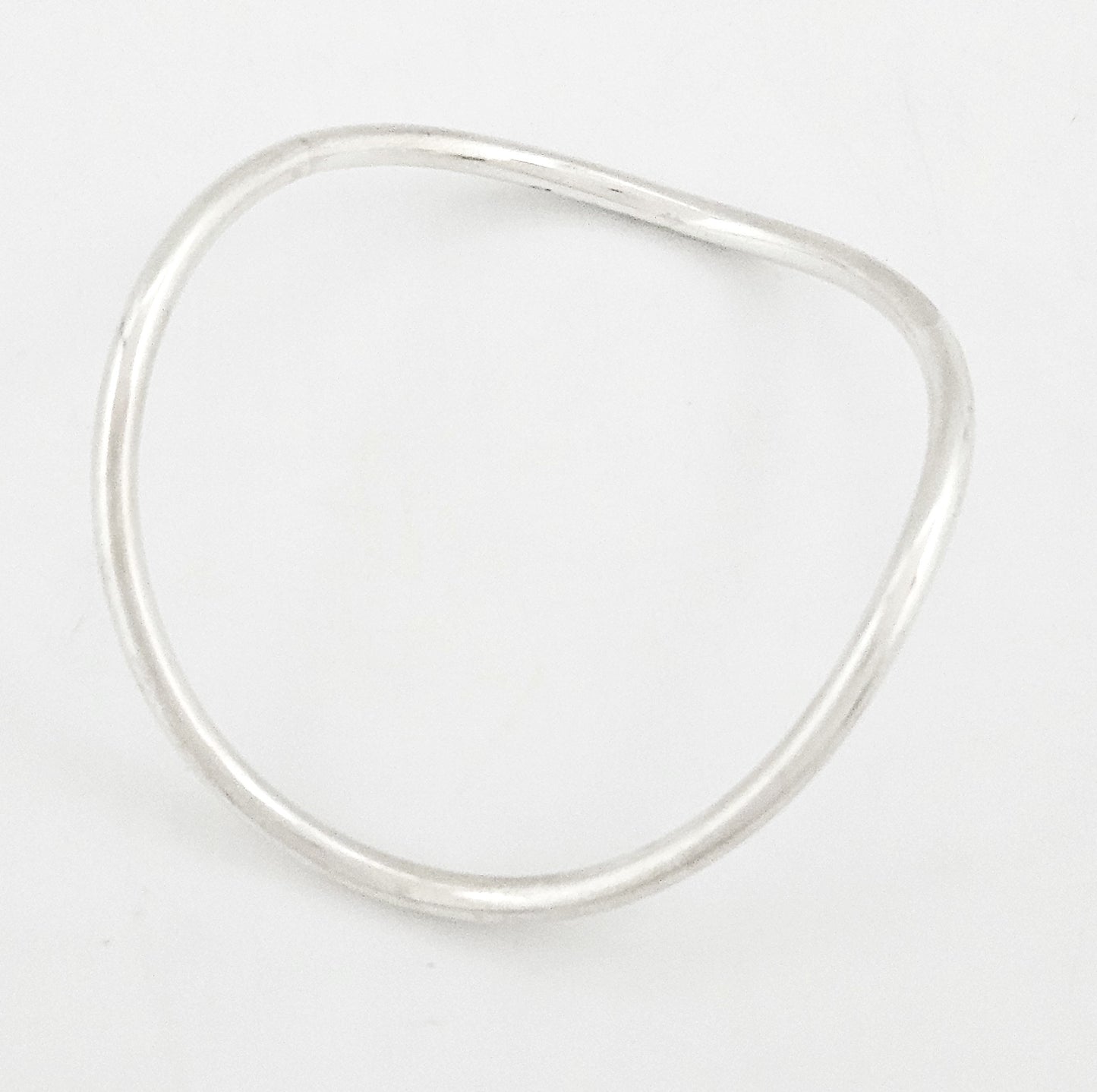 Betty Cooke sterling silver modernist Wavy Tubular Bangle Bracelet Circa 1960s, view 2 of 7