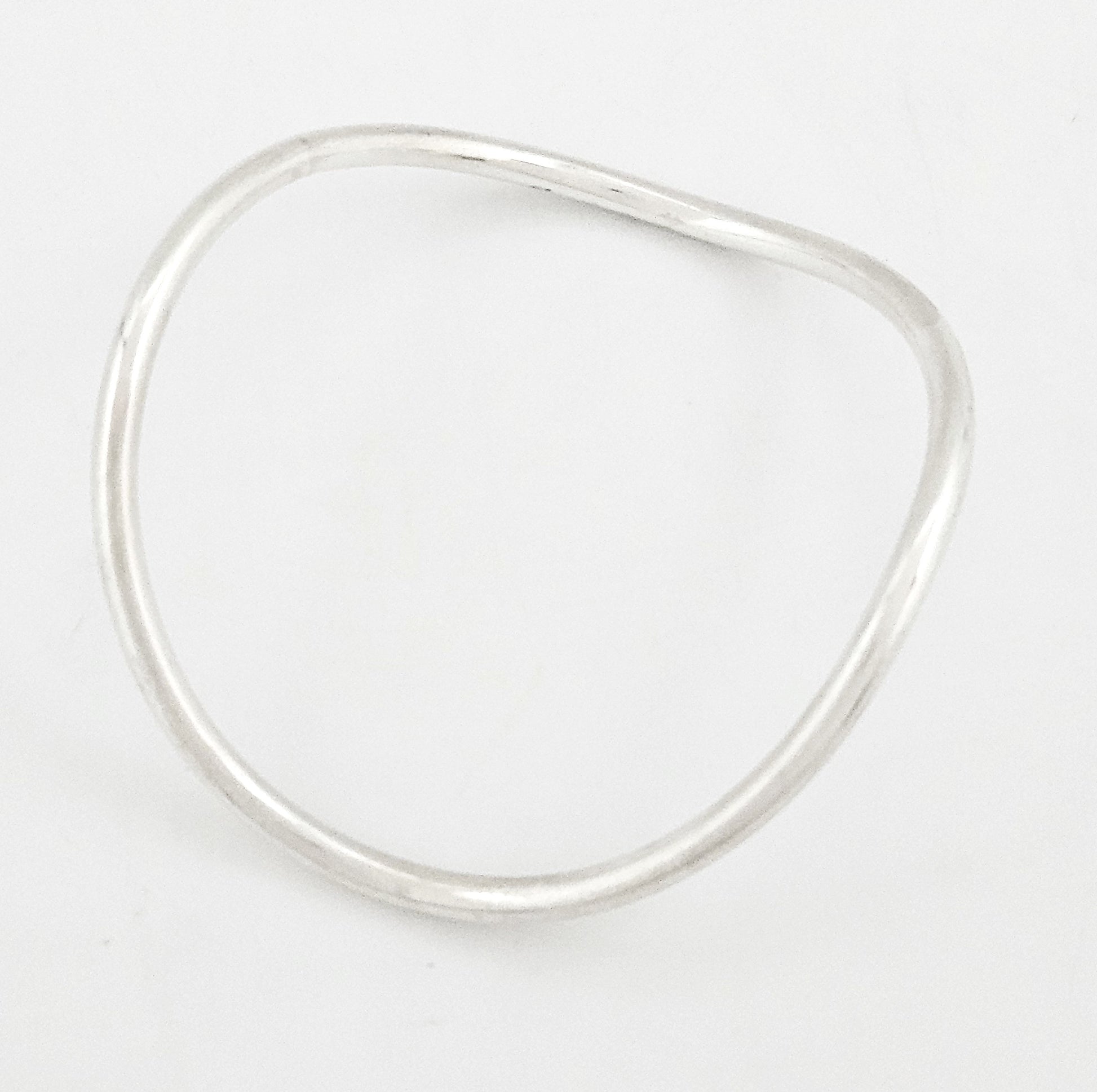 Betty Cooke sterling silver modernist Wavy Tubular Bangle Bracelet Circa 1960s, view 2 of 7