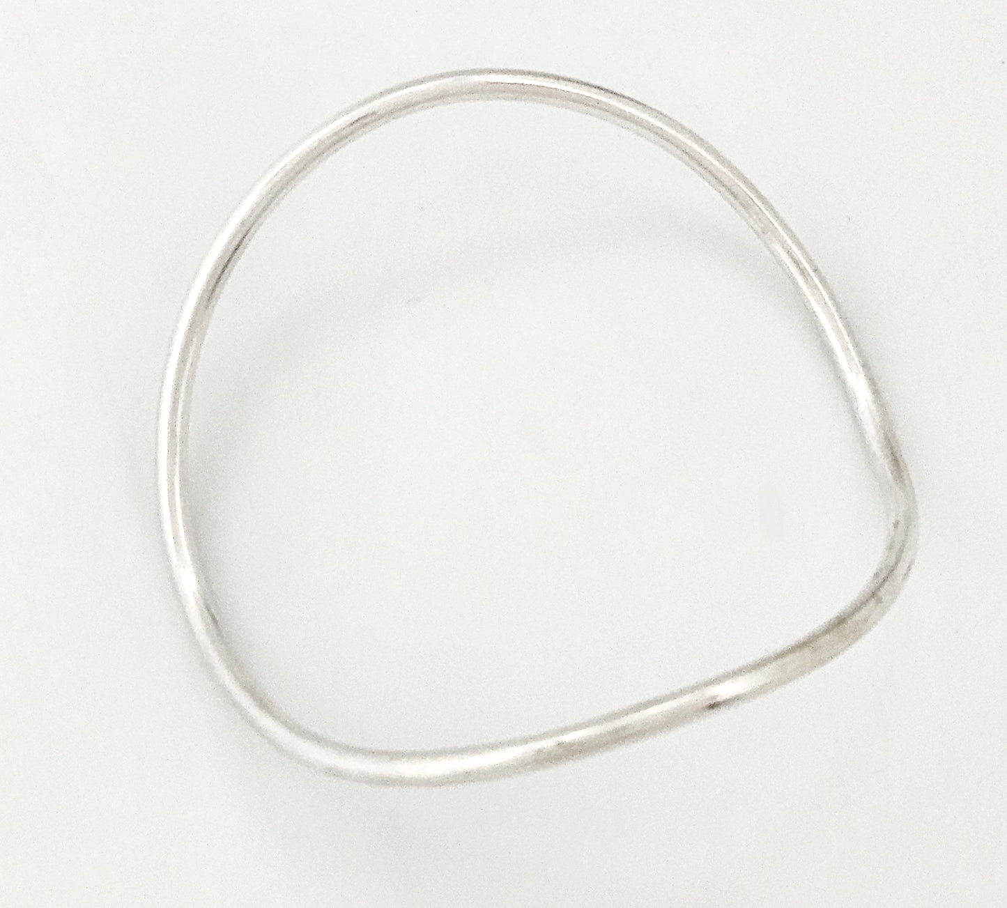 Betty Cooke sterling silver modernist Large Wave Bangle Bracelet Circa 1960s, view 2 of 7