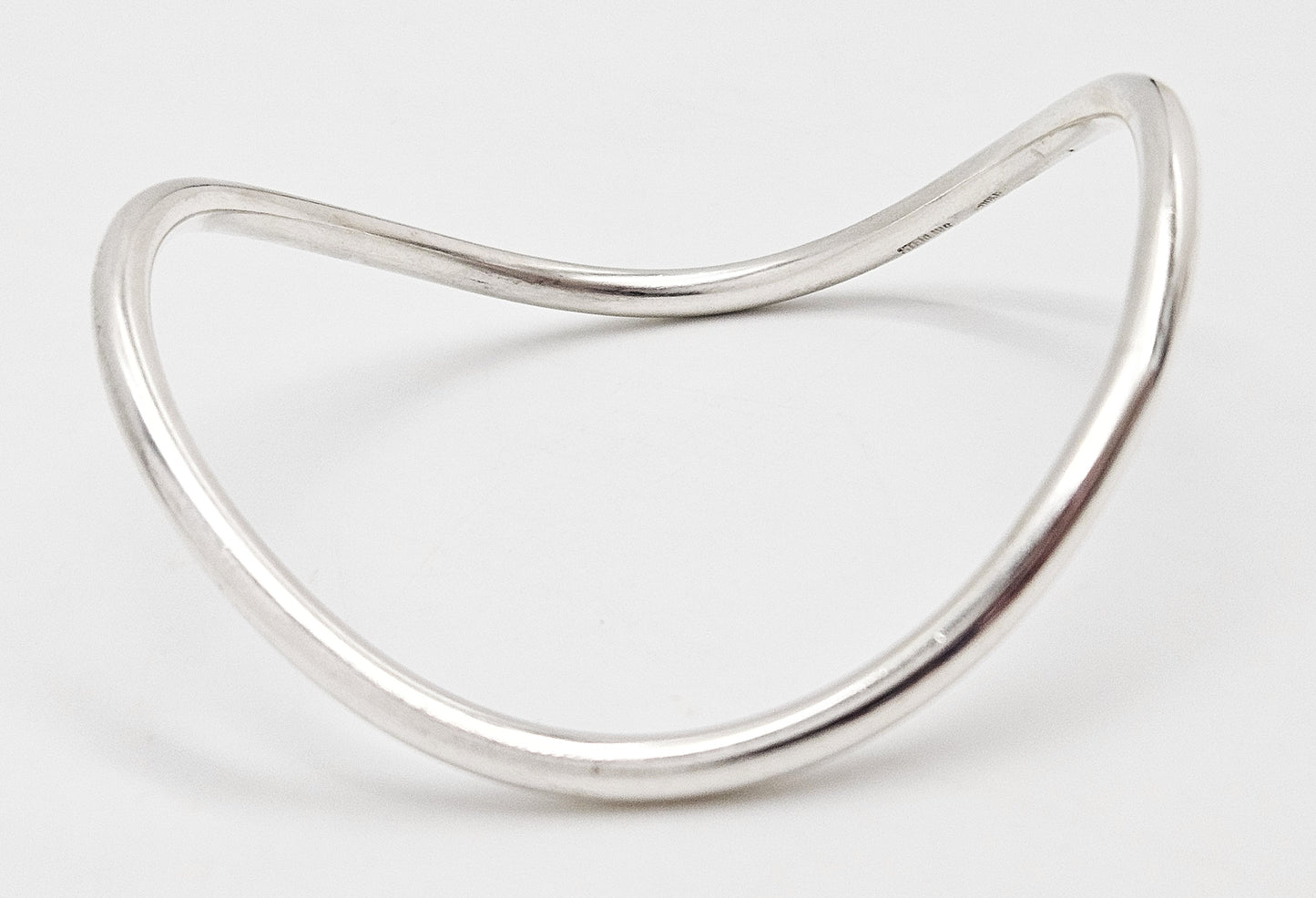 Betty Cooke sterling silver modernist Large Wave Bangle Bracelet Circa 1960s, view 4 of 7