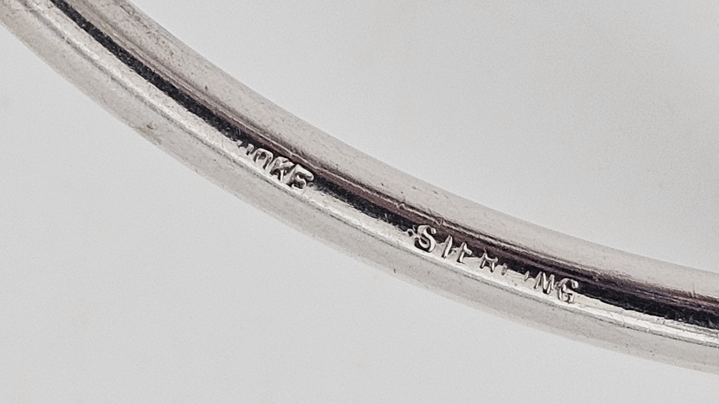 Betty Cooke sterling silver modernist Large Wave Bangle Bracelet Circa 1960s, view 5 of 7