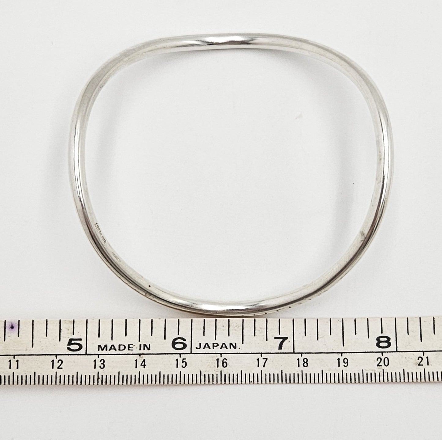 Betty Cooke sterling silver modernist Wavy Tubular Bangle Bracelet Circa 1960s, view 7 of 7
