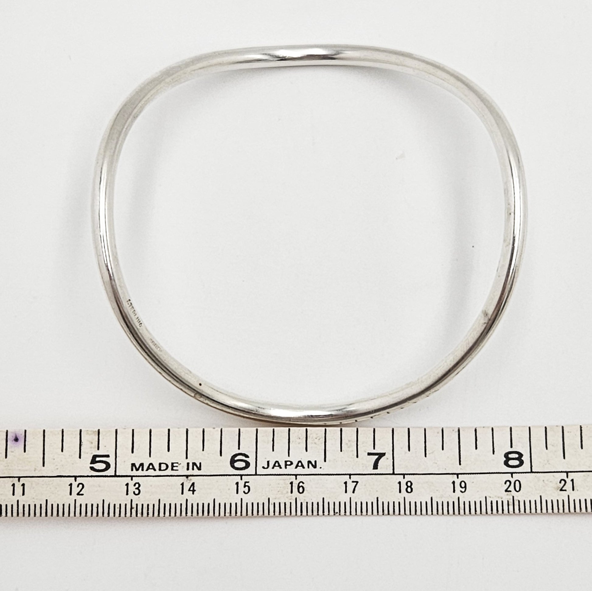 Betty Cooke sterling silver modernist Wavy Tubular Bangle Bracelet Circa 1960s, view 7 of 7
