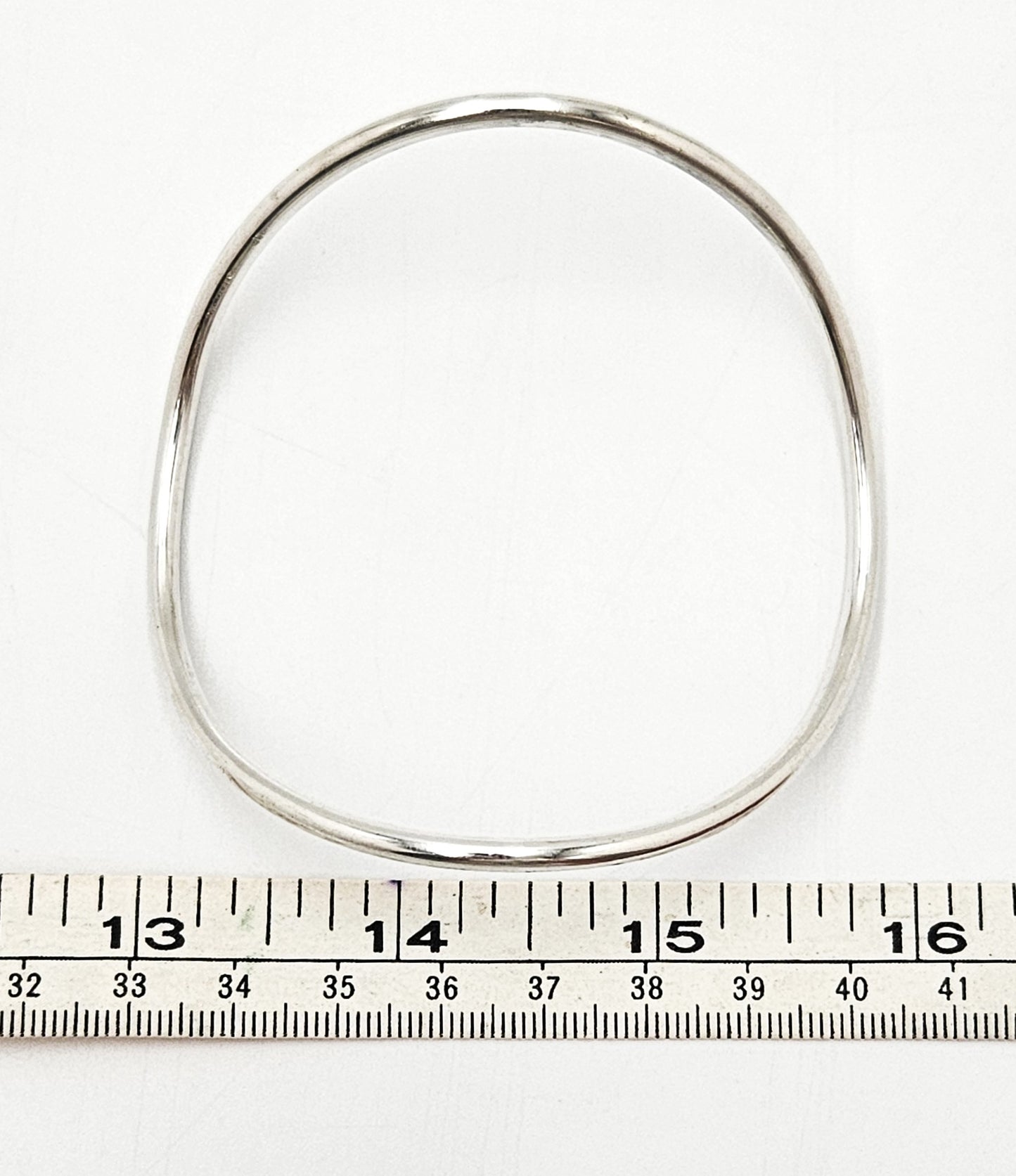 Betty Cooke sterling silver modernist Large Wave Bangle Bracelet Circa 1960s, view 6 of 7