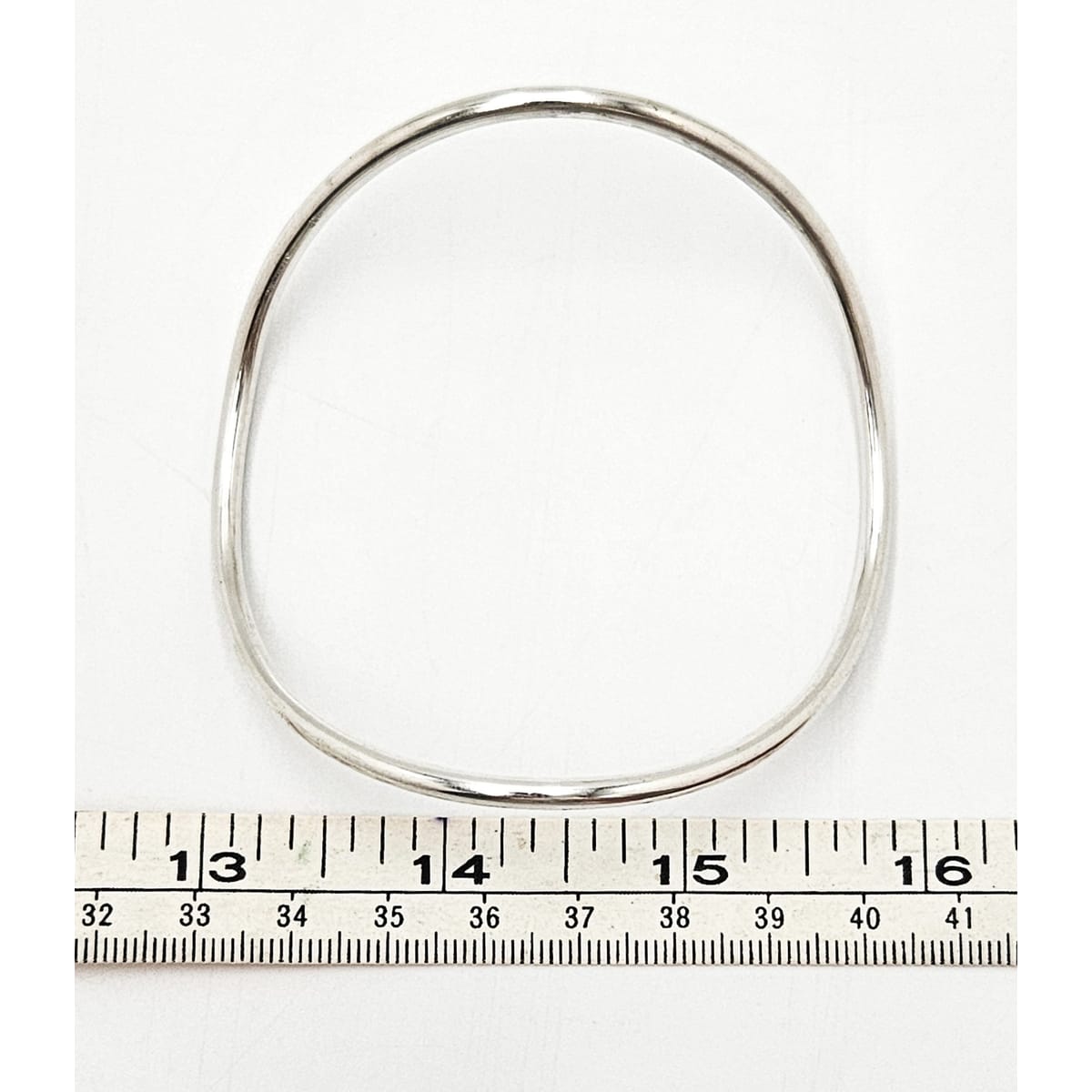 Betty Cooke sterling silver modernist Large Wave Bangle Bracelet Circa 1960s, view 6 of 7