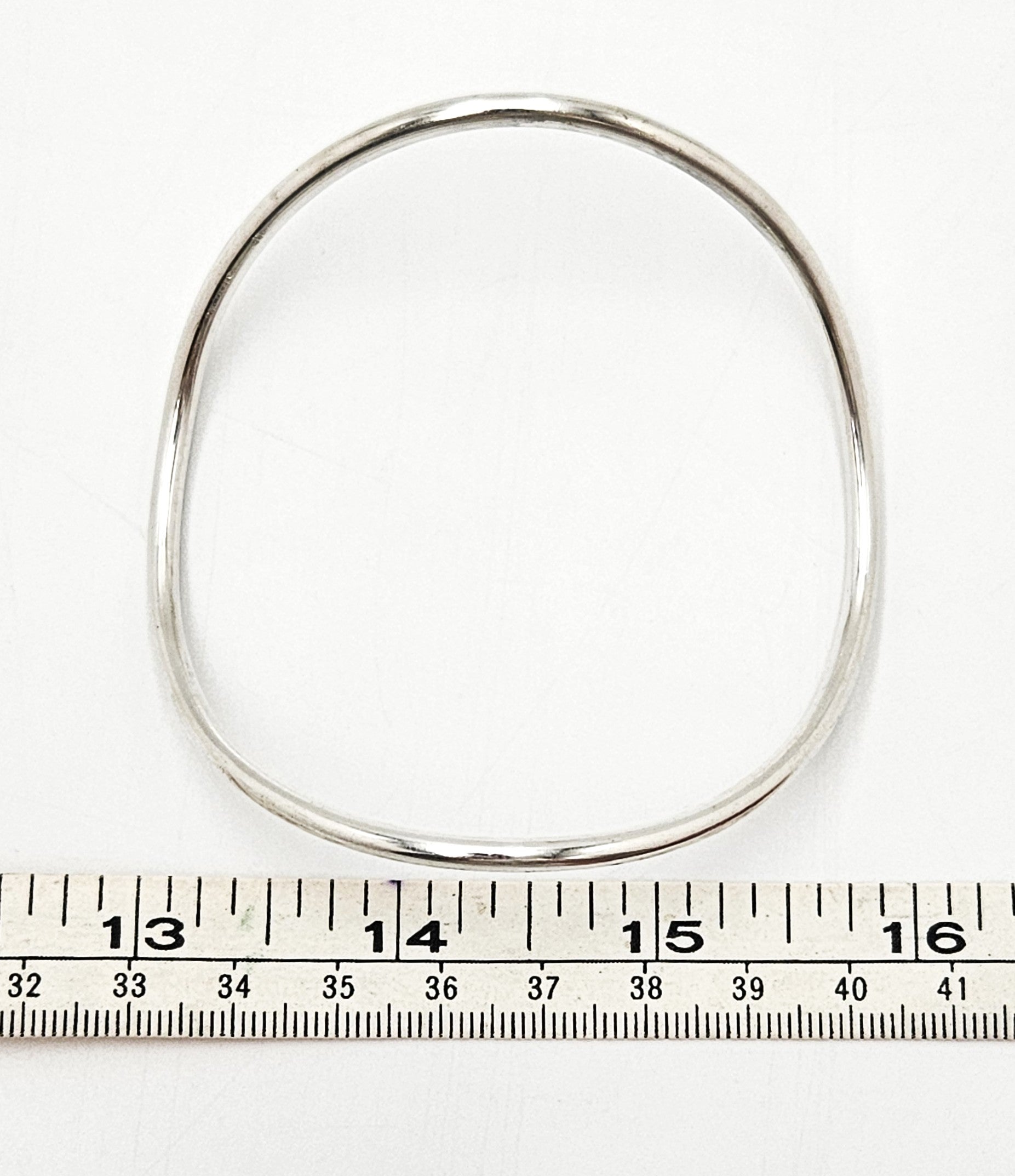 Betty Cooke sterling silver modernist Large Wave Bangle Bracelet Circa 1960s, view 6 of 7