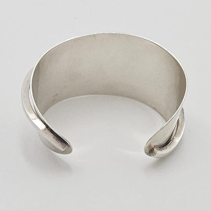 Designer Henry Steig sterling silver abstract modernist Studio Cuff 1950s, view 4 of 8