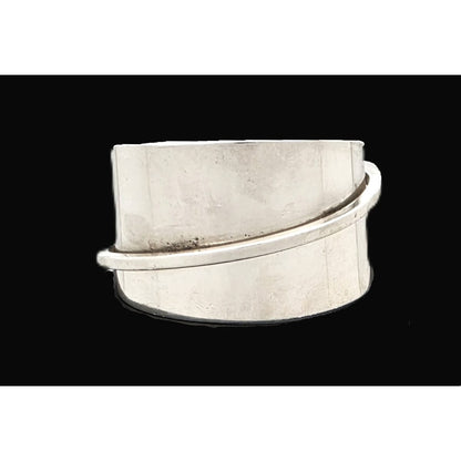 Designer Henry Steig sterling silver abstract modernist Studio Cuff 1950s