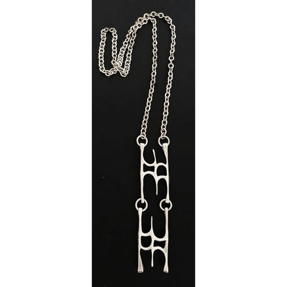 MCM Sterling Silver Modernist Articulated XL Hefty Pendant Necklace Signed
