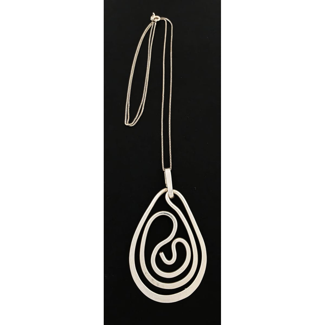 Superb Henry Steig Sterling Abstract Modernist XL Pendant Necklace Rare 1950s