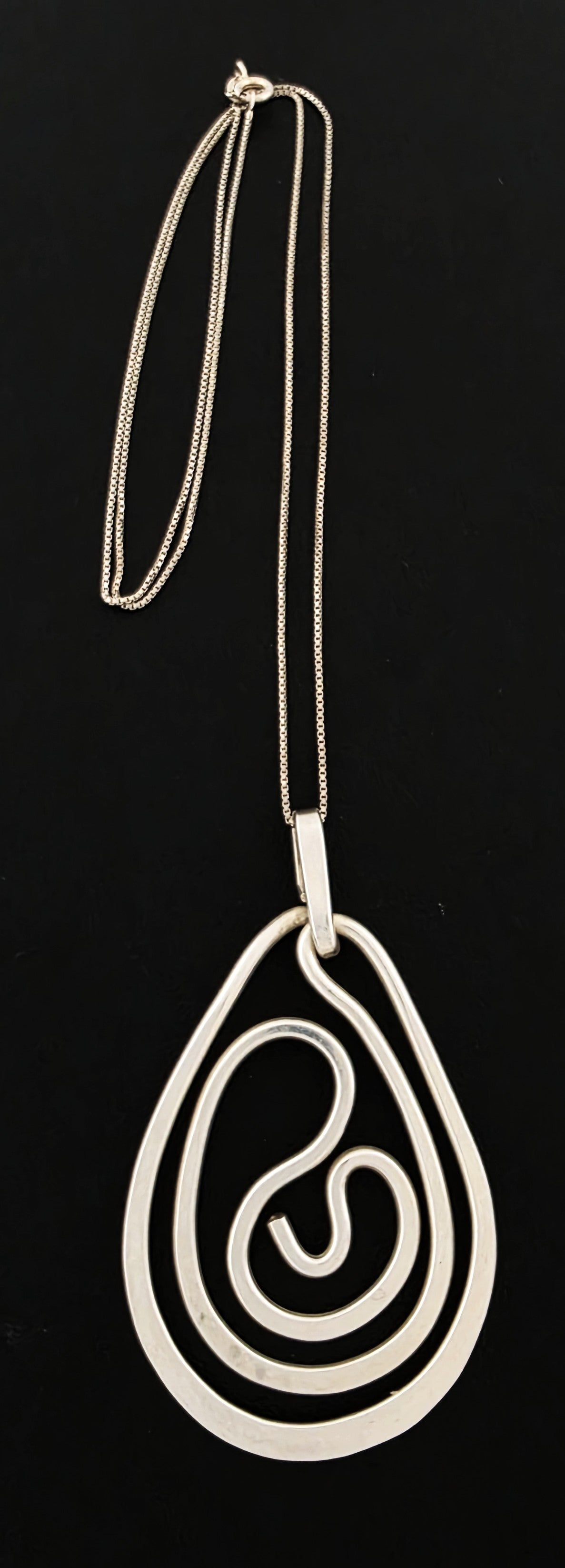 Superb Henry Steig Sterling Abstract Modernist XL Pendant Necklace Rare 1950s