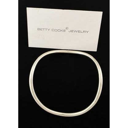 RARE Betty Cooke Sterling Modernist Large Wave Bangle Bracelet Circa 1960s