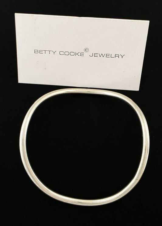 RARE Betty Cooke Sterling Modernist Large Wave Bangle Bracelet Circa 1960s