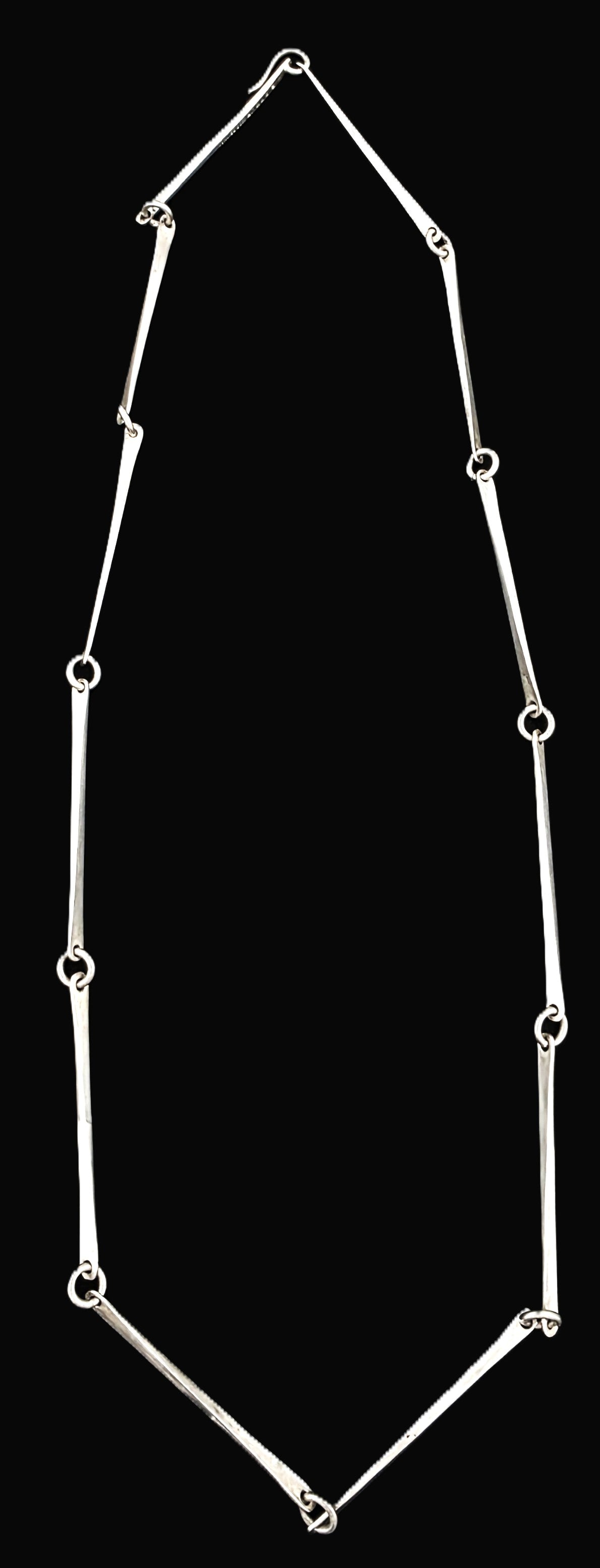 Rare Danish Designer Søren Borup Sterling Modernist XL Bar Link Necklace 1960s