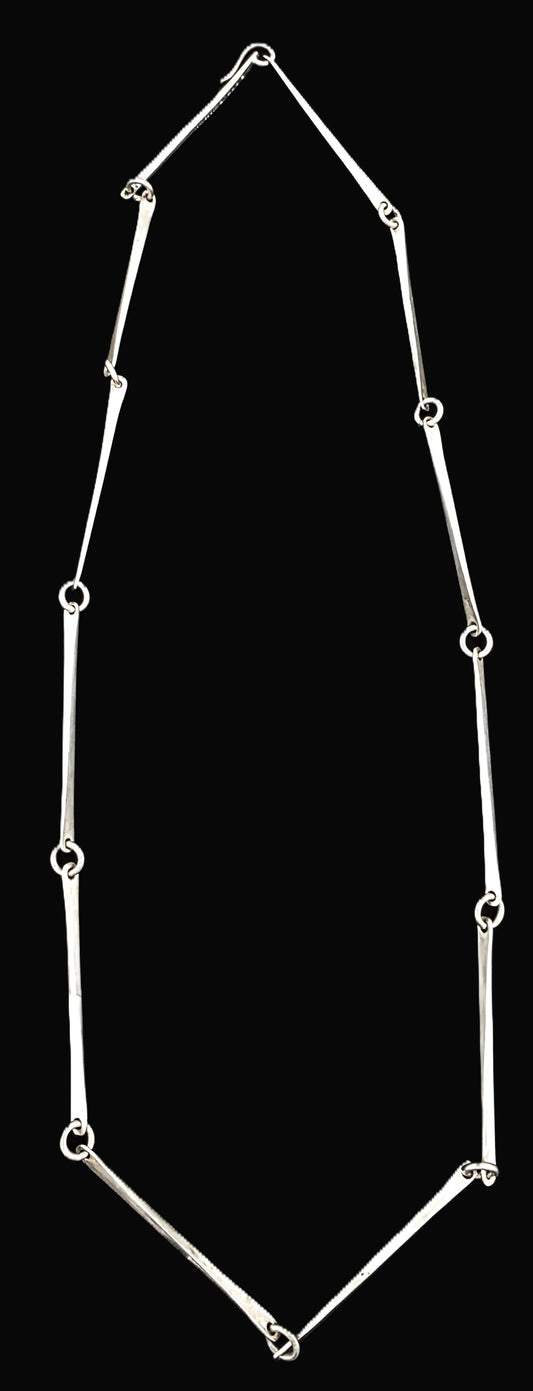 Rare Danish Designer Søren Borup Sterling Modernist XL Bar Link Necklace 1960s