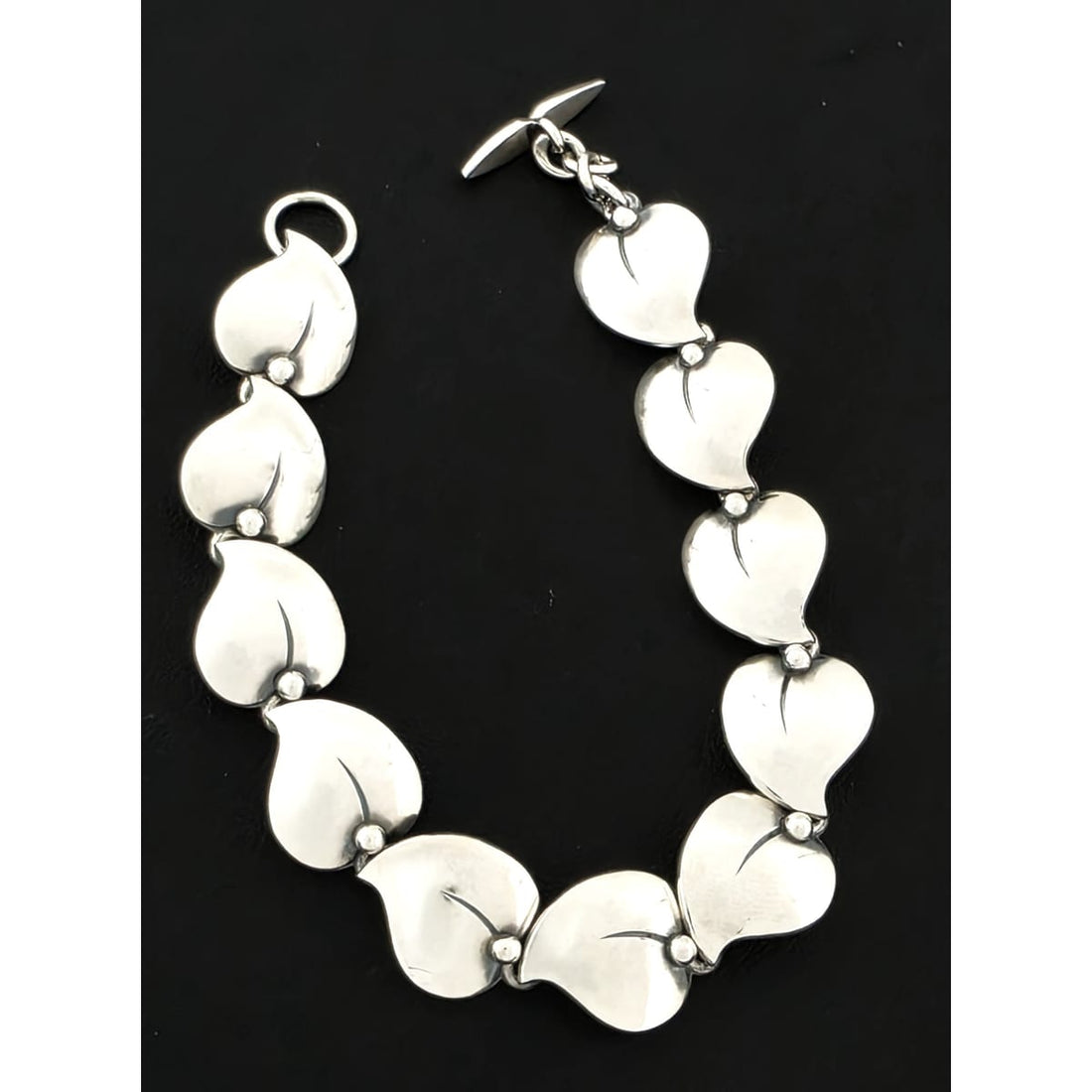 Niels Erik From of Denmark Sterling Flora Fauna Link Bracelet Circa 1940s/1950s