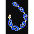 Ivar Holth Norway Gilt Sterling & Blue Enamel Art Deco Panel Link Bracelet 1940s