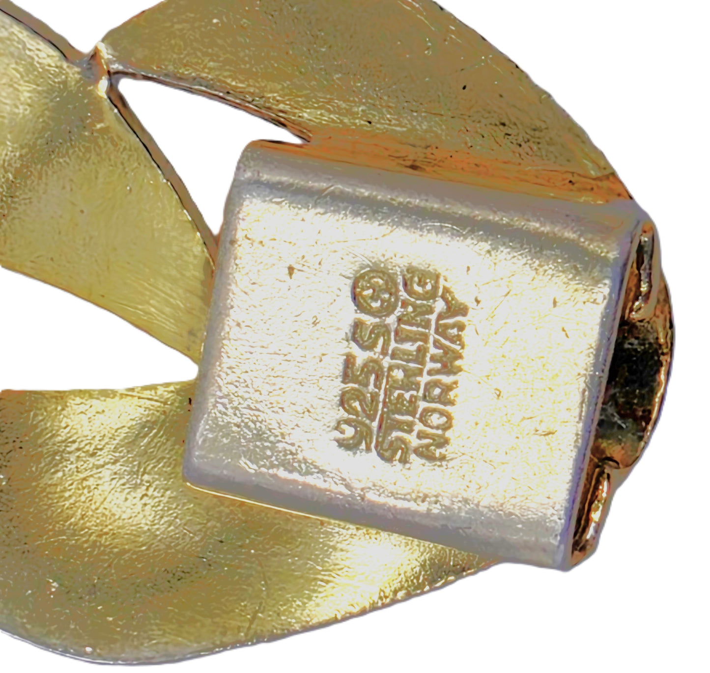 Ivar Holth Norway Gilt Sterling & Blue Enamel Art Deco Panel Link Bracelet 1940s, alternate product view 8