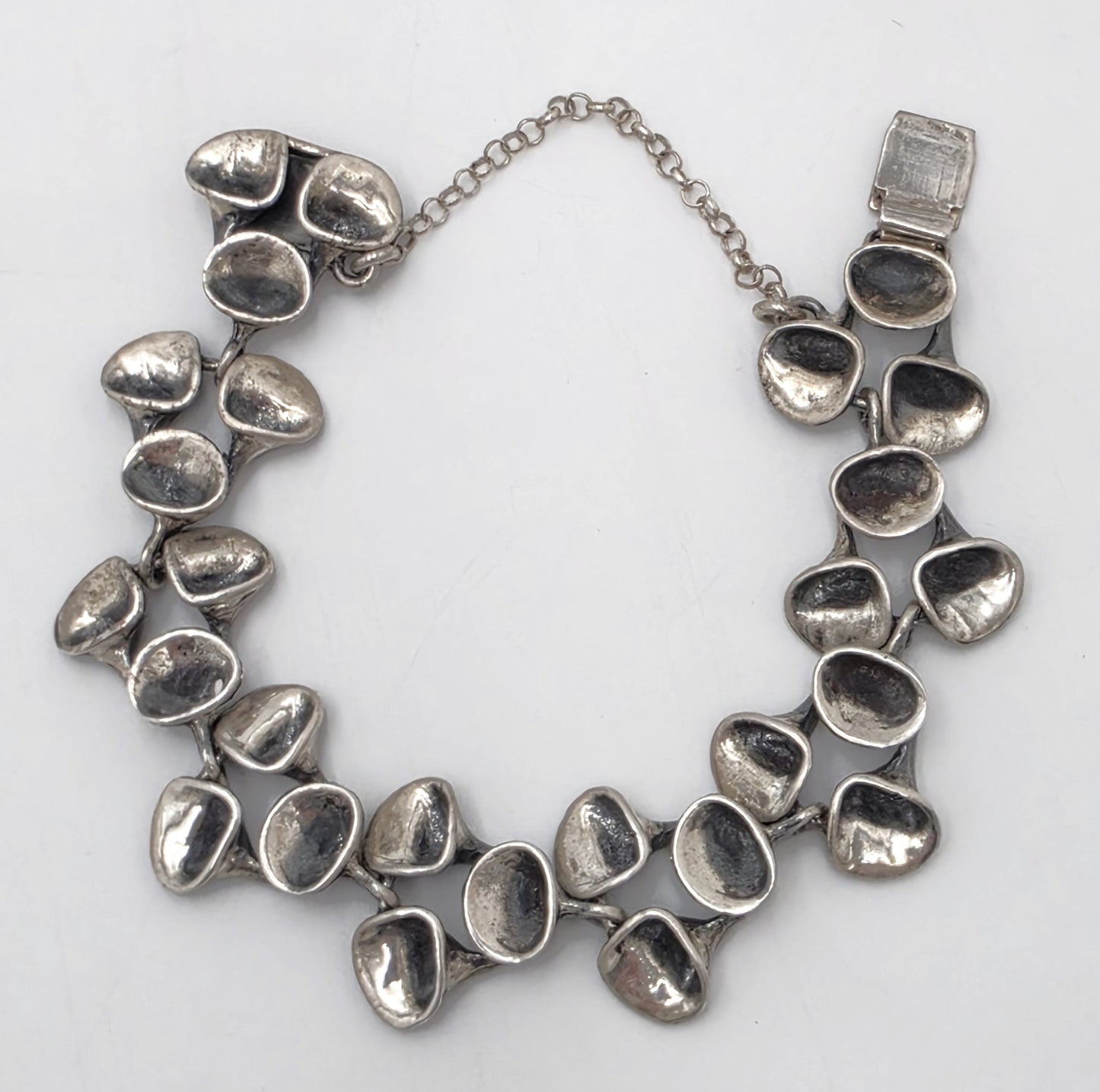 Rare Valon Kulta Hopea Valo-Koru Finland Sterling Reindeer Moss Bracelet 1972, alternate product view 4