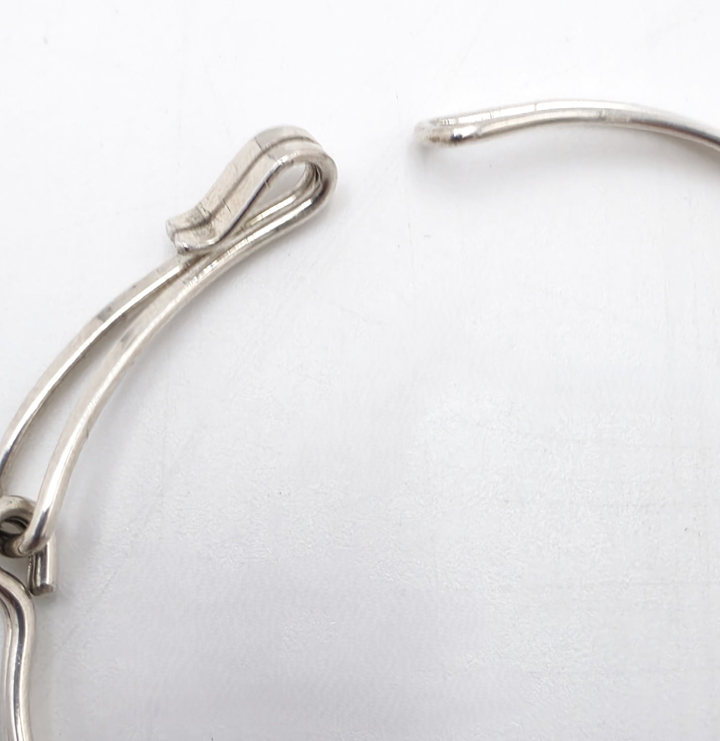 Retired Designer Ed Levin Sterling Silver 2 Tier Bar Link Hook Bracelet 1980s, alternate product view 8