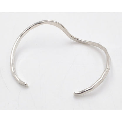 Iconic Designer Stinn Sterling Abstract Modernist Hammered Cuff Rare 1980s, alternate product view 5