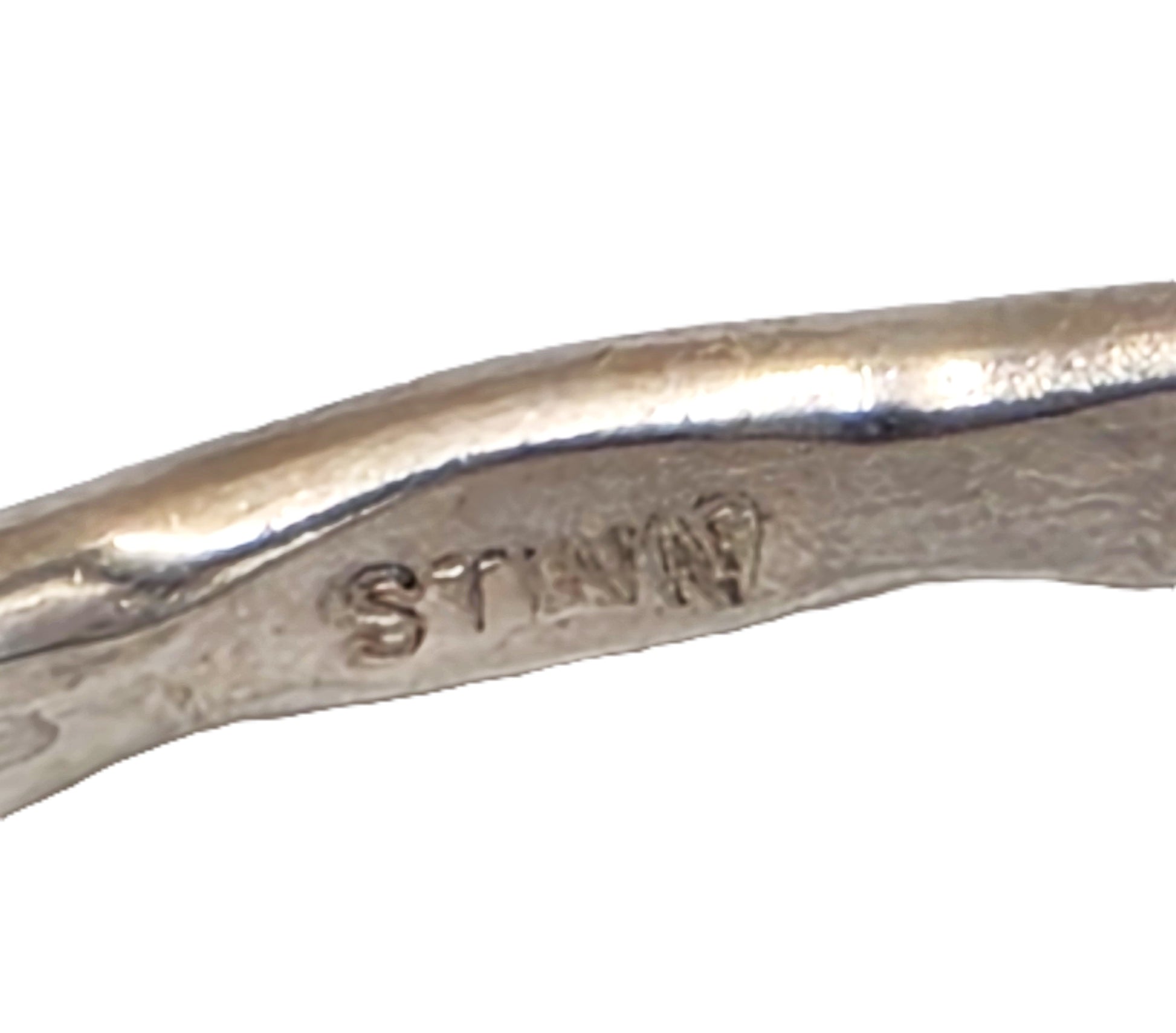 Iconic Designer Stinn Sterling Abstract Modernist Hammered Cuff Rare 1980s, alternate product view 7
