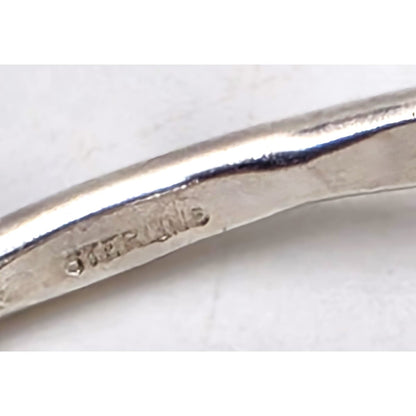 Iconic Designer Stinn Sterling Abstract Modernist Hammered Cuff Rare 1980s, alternate product view 8