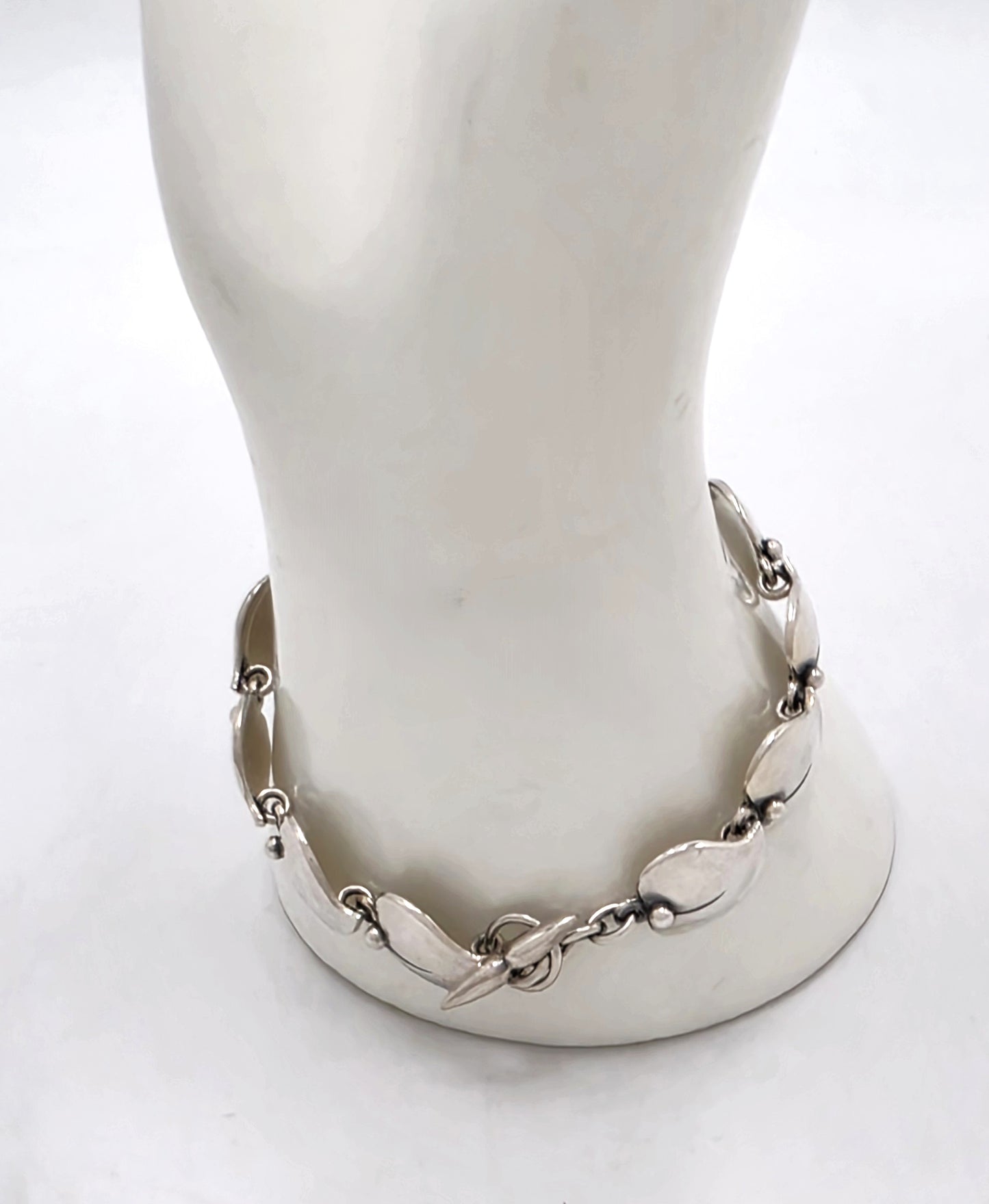 Niels Erik From of Denmark Sterling Flora Fauna Link Bracelet Circa 1940s/1950s, alternate product view 3
