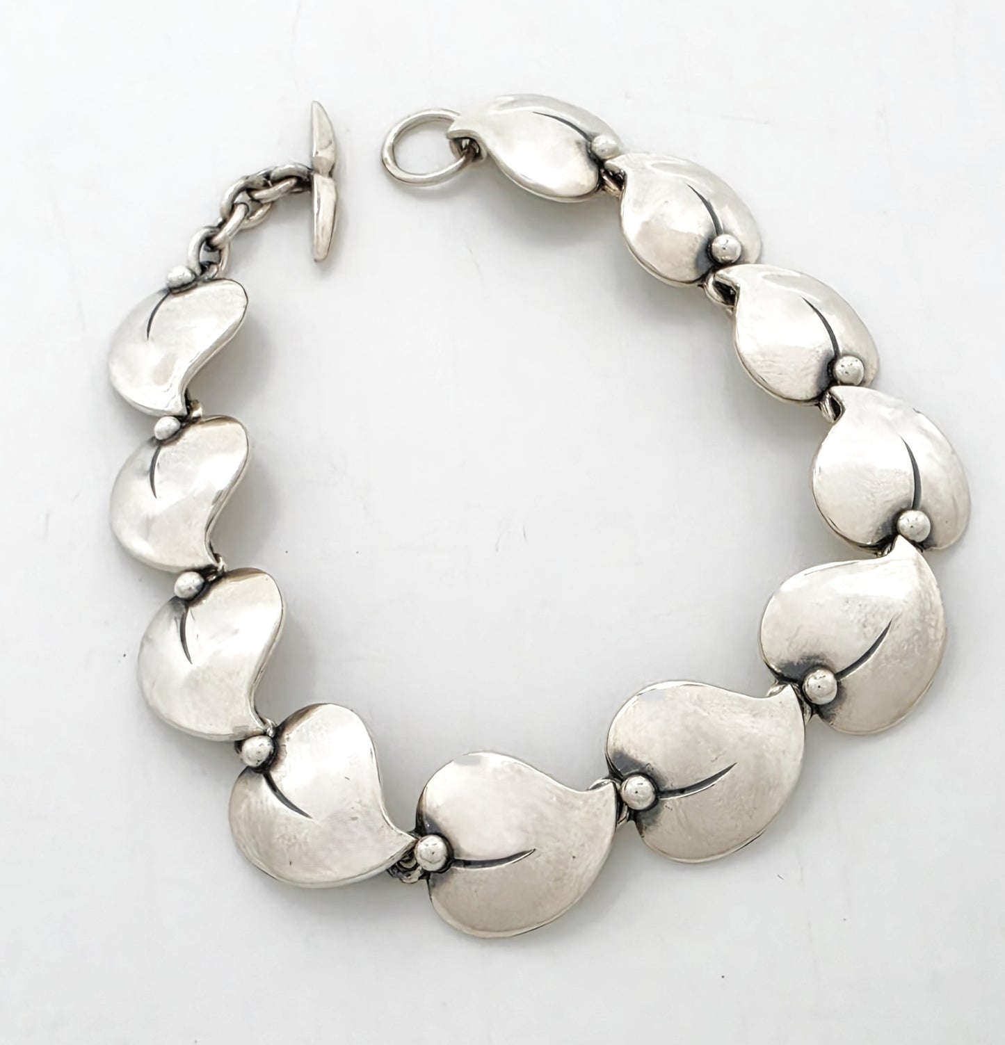 Niels Erik From of Denmark Sterling Flora Fauna Link Bracelet Circa 1940s/1950s, alternate product view 6