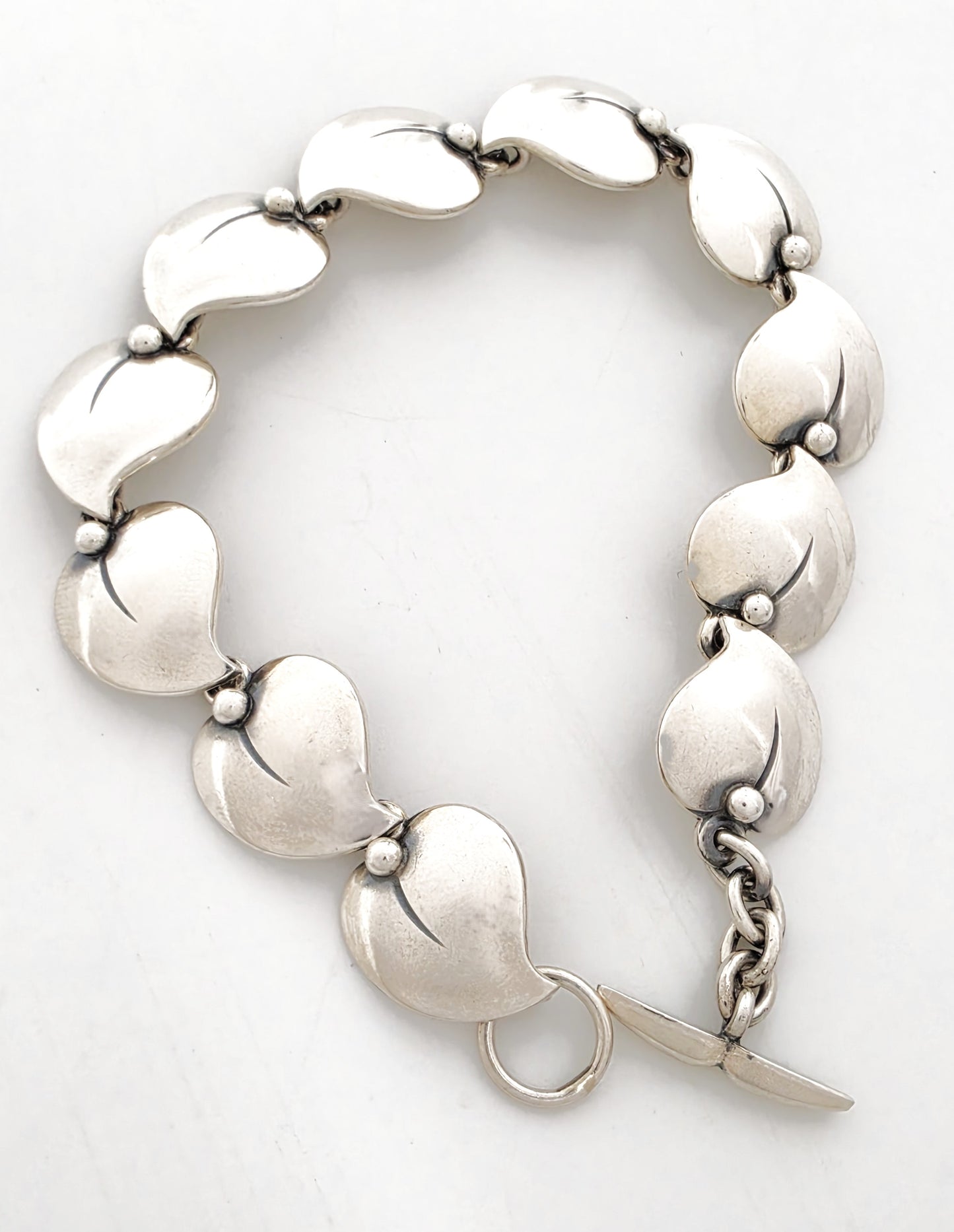 Niels Erik From of Denmark Sterling Flora Fauna Link Bracelet Circa 1940s/1950s, alternate product view 7