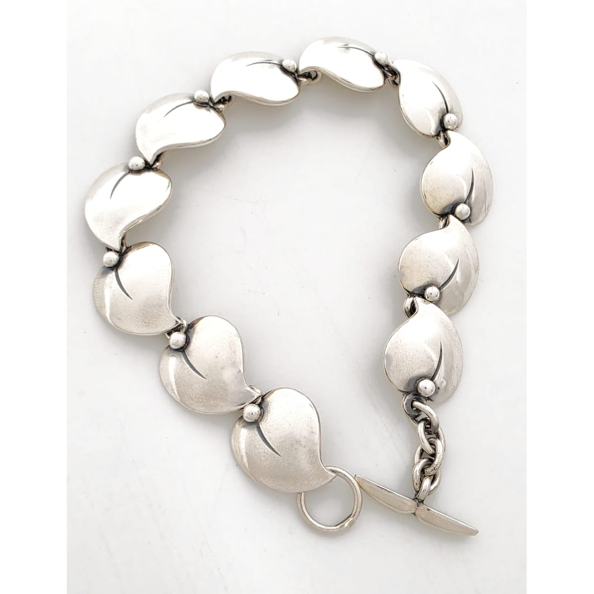 Niels Erik From of Denmark Sterling Flora Fauna Link Bracelet Circa 1940s/1950s, alternate product view 7