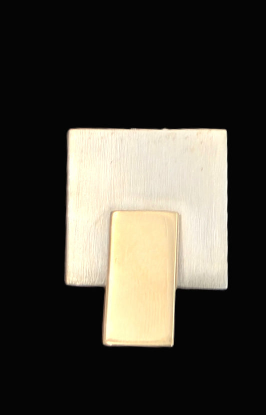 Superb Betty Cooke 3D Modernist 14K Gold + Sterling Pendant Necklace C. 1960's