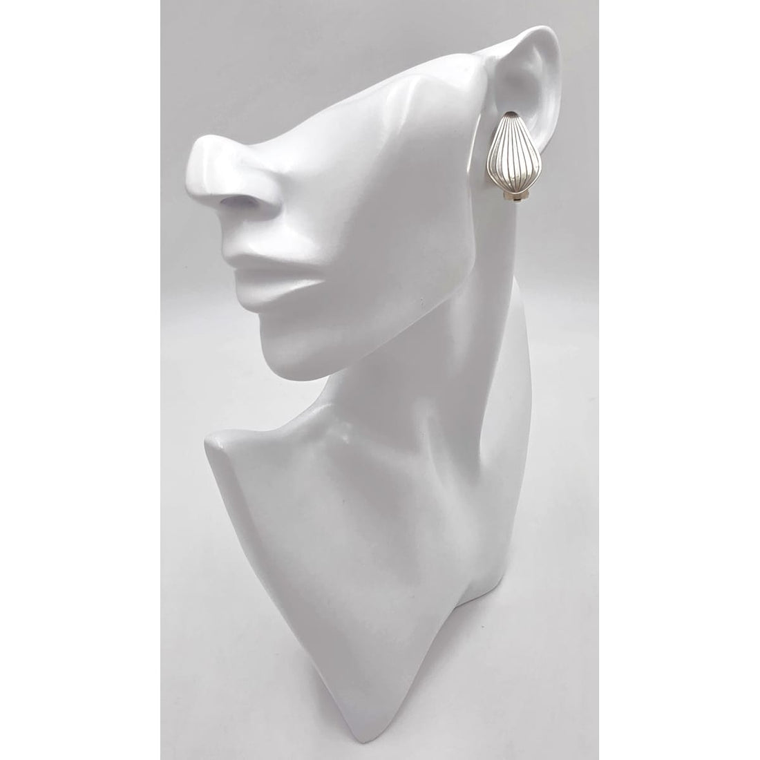 Superb Anton Michelsen Denmark Sterling Scandi Modernist Earrings 1950s, alternate product view 2