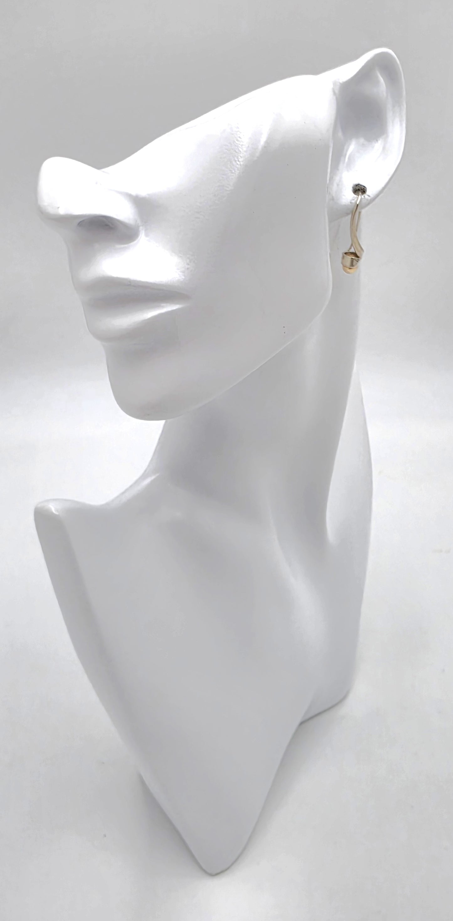 Iconic Designer Ed Levin Modernist Sterling + 14K Gold Earrings Circa 1980/90s