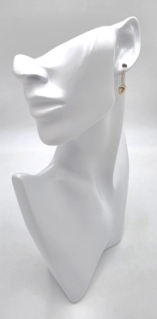 Iconic Designer Ed Levin Modernist Sterling + 14K Gold Earrings Circa 1980/90s