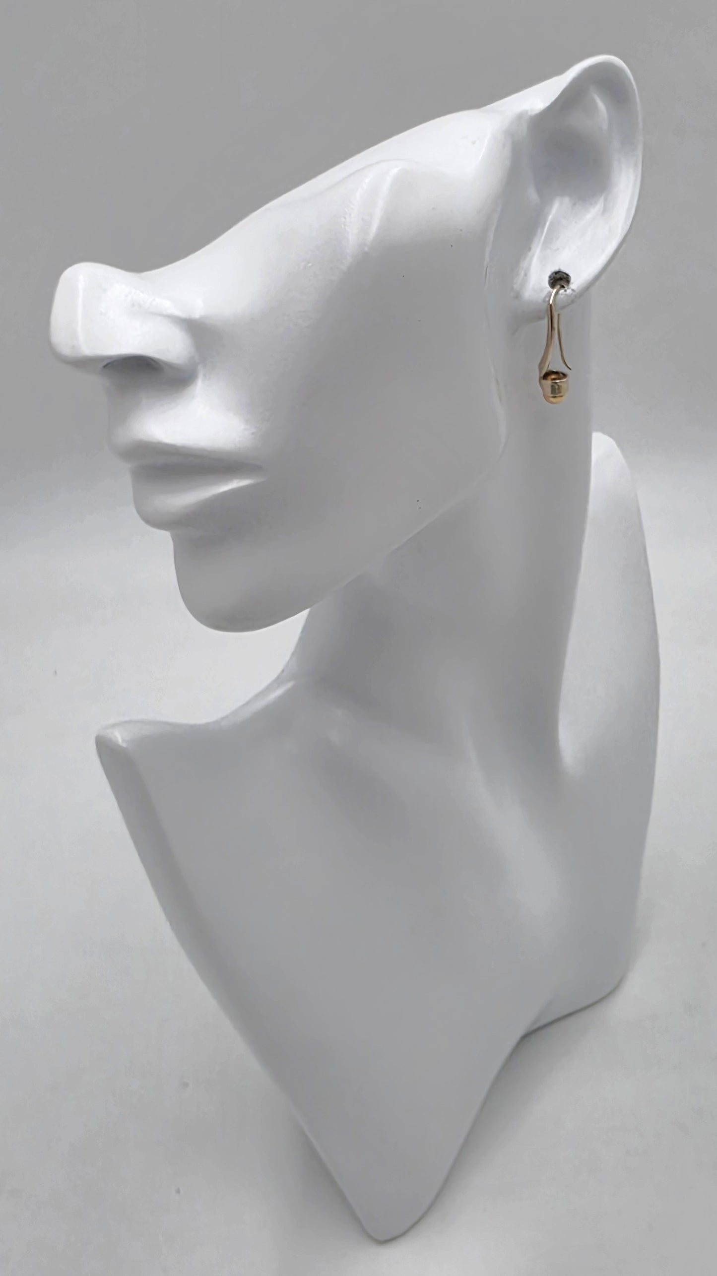 Iconic Designer Ed Levin Modernist Sterling + 14K Gold Earrings Circa 1980/90s