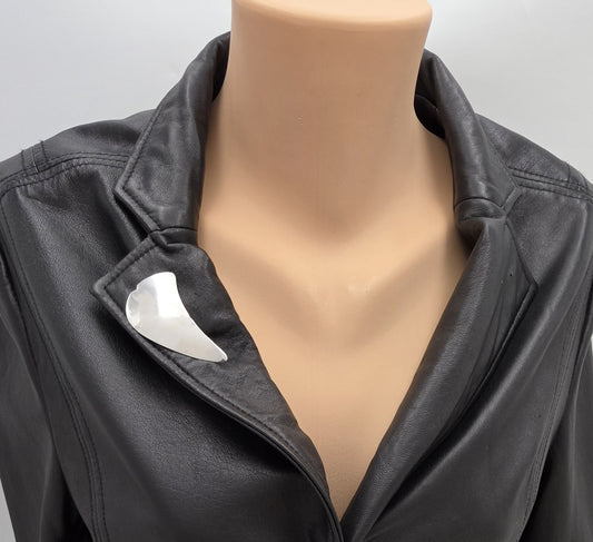 Danish Designer Arne Johansen Retro Modernist Sterling Silver Brooch 1950s, alternate product view 2