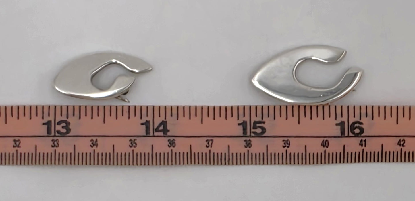 Iconic Designer Phyllis Sklar Sterling Set of 2 Modernist Brooches RARE 50/60s, alternate product view 5