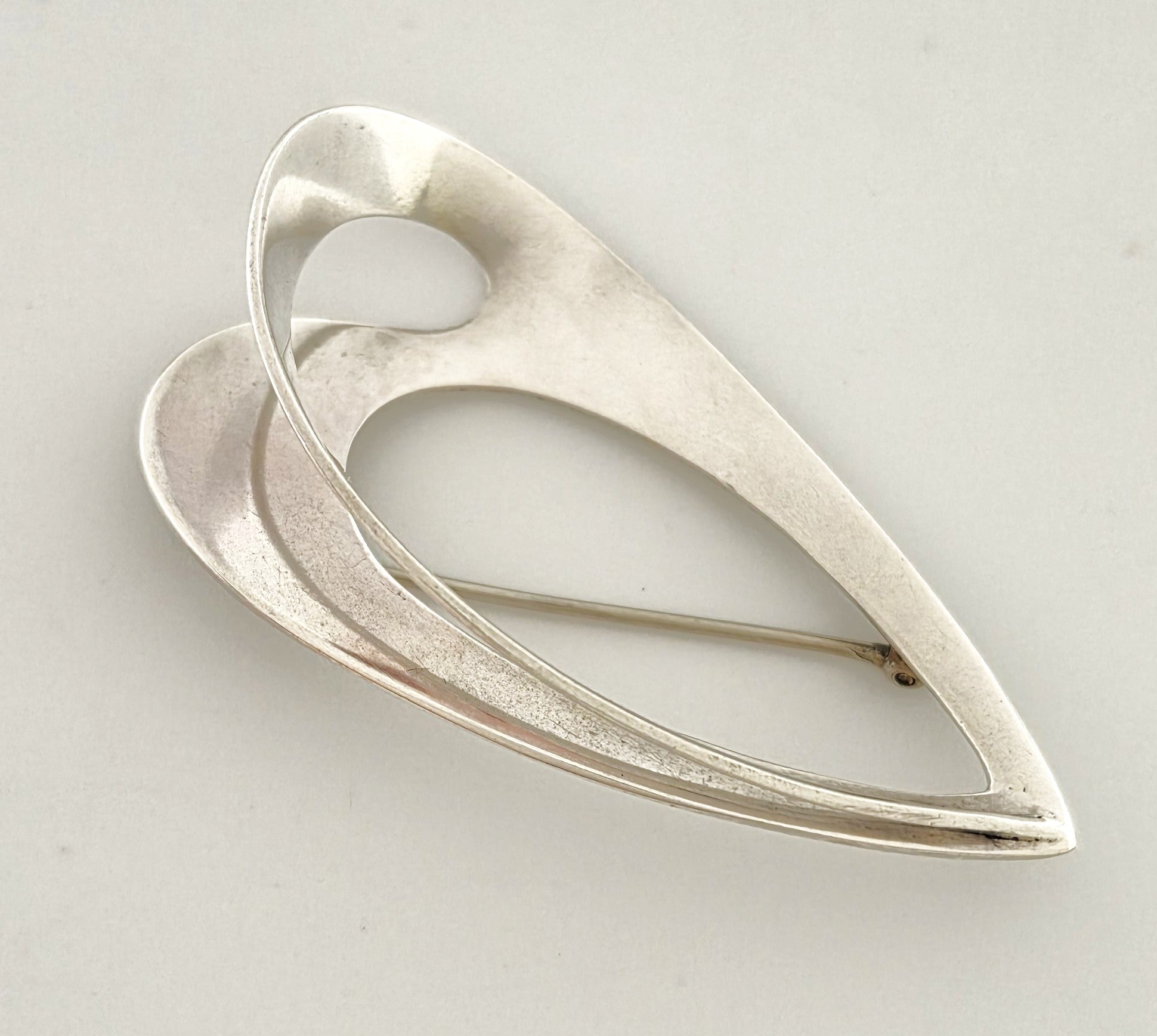 Vintage Sterling Abstract Modernist Sculptural Openwork 3D Statement Brooch, alternate product view 3