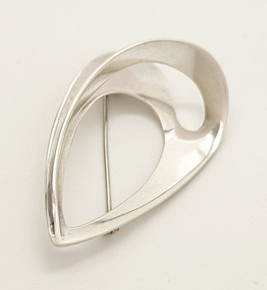 Vintage Sterling Abstract Modernist Sculptural Openwork 3D Statement Brooch