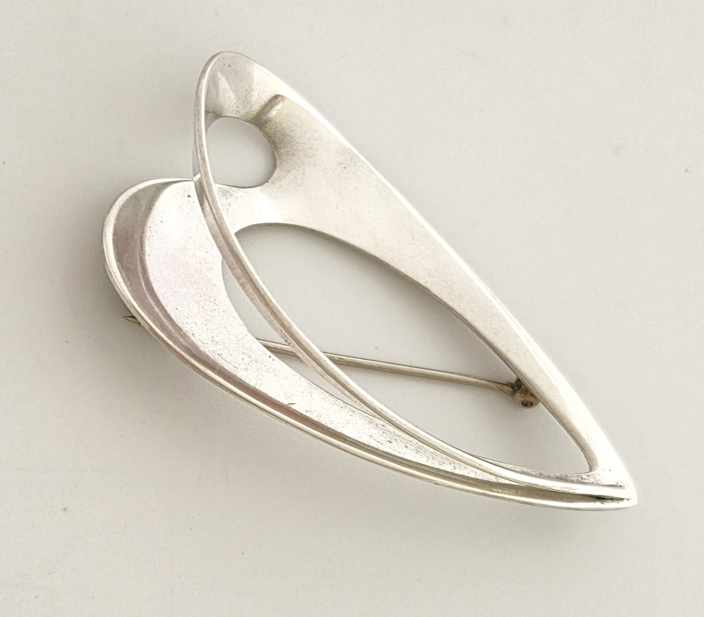Vintage Sterling Abstract Modernist Sculptural Openwork 3D Statement Brooch, alternate product view 4