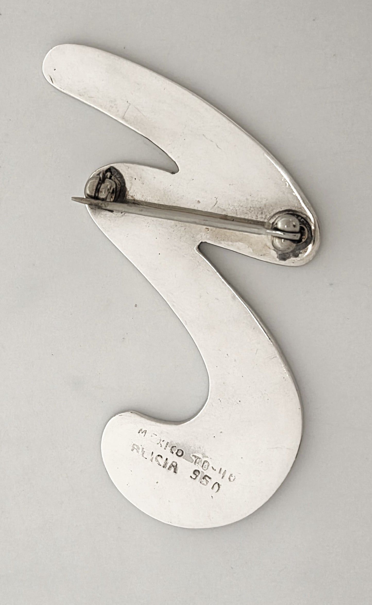 Superb Alicia Taxco 950 Sterling Modernist Large Statement Brooch Circa 1980s, alternate product view 5