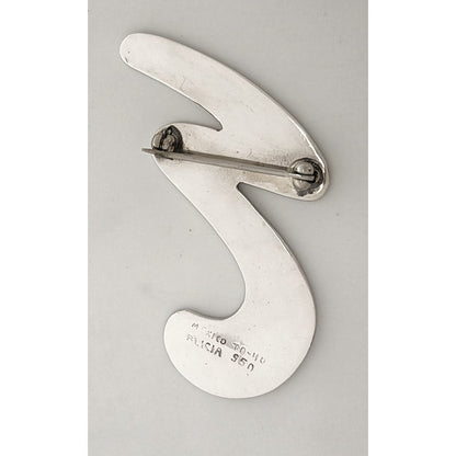 Superb Alicia Taxco 950 Sterling Modernist Large Statement Brooch Circa 1980s, alternate product view 5