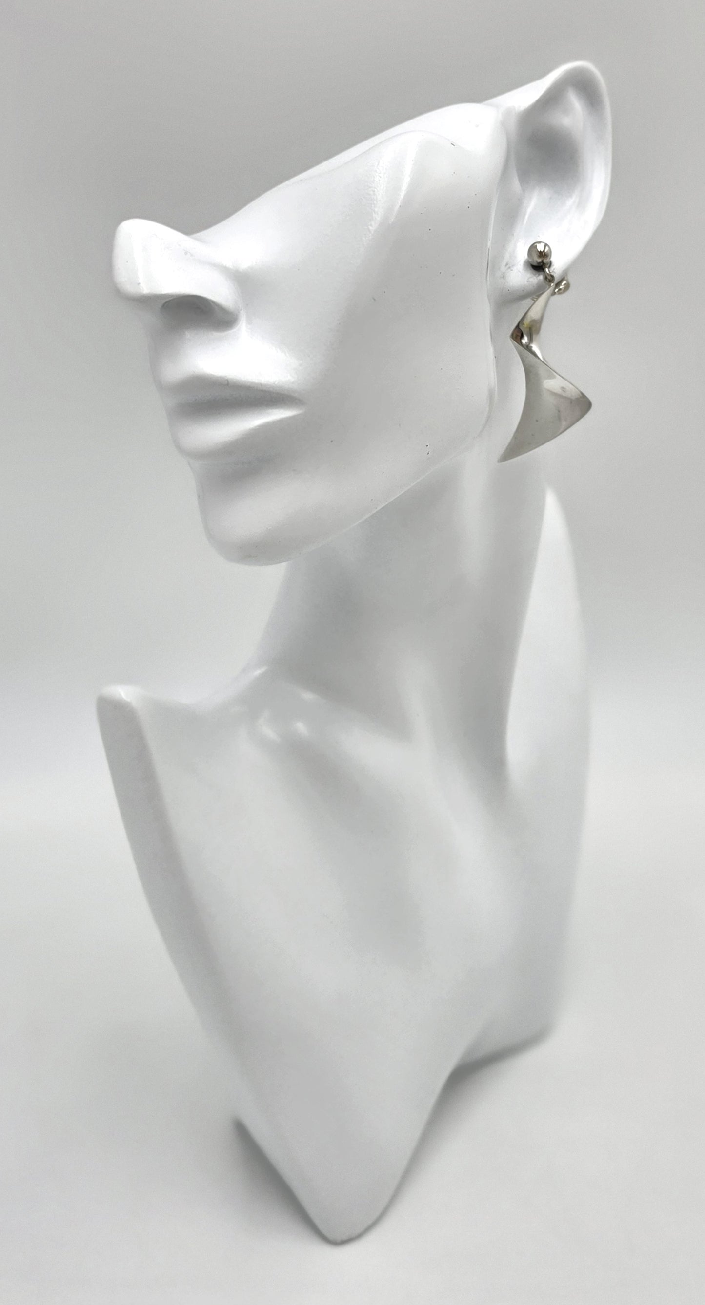 MEGET SJÆLDEN Russell Secrest Sterling Modernist Lang Dråbe Dingle Ørering 1960'erne