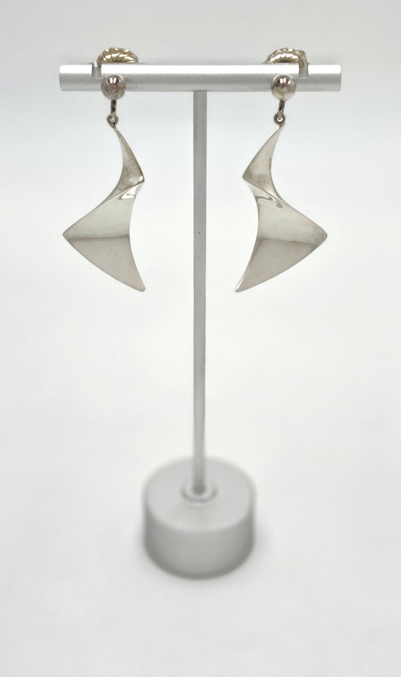 MEGET SJÆLDEN Russell Secrest Sterling Modernist Lang Dråbe Dingle Ørering 1960'erne